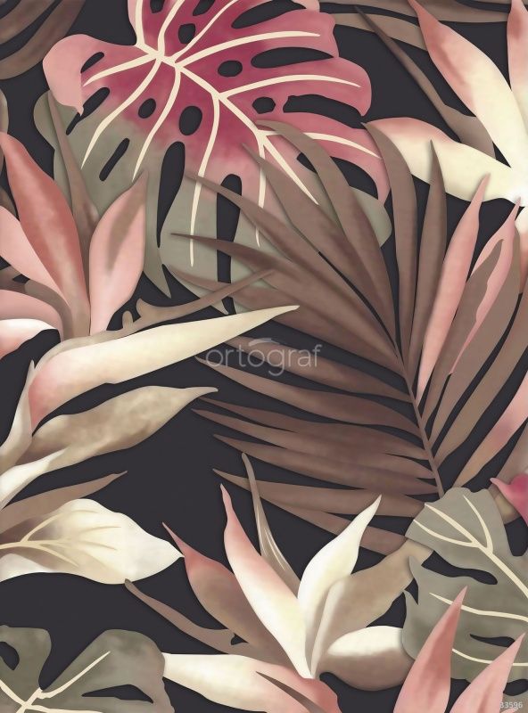 Фреска Тропические листья Art.33596