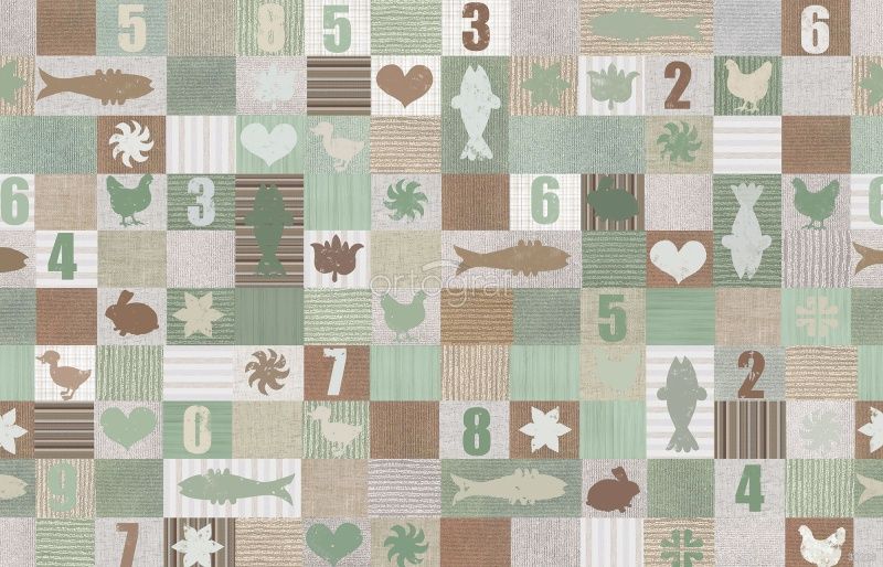 Фреска Пэчворк с животными и цифрами Art.30228
