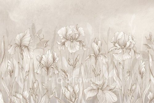 Фреска Изящные ирисы-1