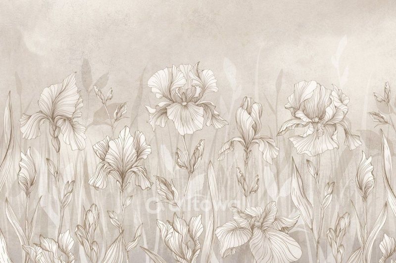 Фреска Изящные ирисы-1