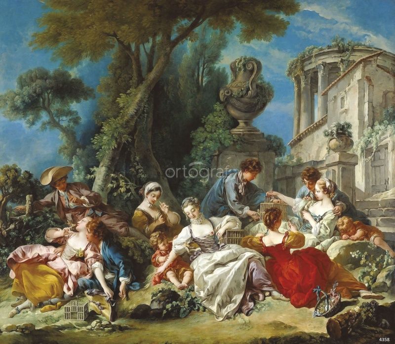 Фреска Франсуа Буше "Птичьи клетки" Art.4358