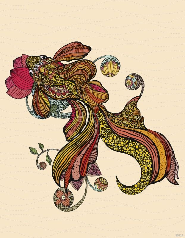 Фреска Золотая рыба Art.30714