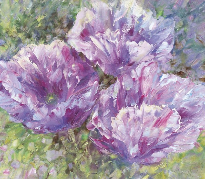 Фреска Сиреневые маки Art.8034