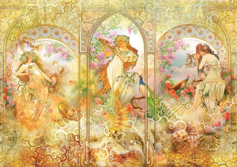 Фреска Панно из картин Альфонса Мухи