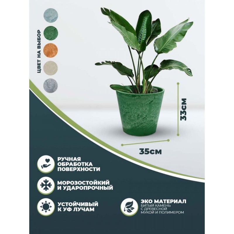 Горшок для растений (ЗЕЛЕНАЯ ТРАВА) Н-11T35