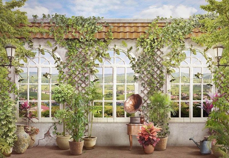 Фреска Патефон у окна