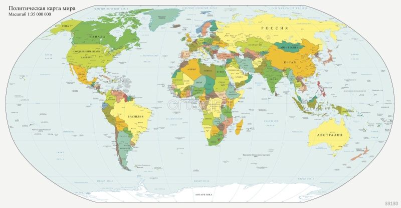 Фреска Политическая карта мира Art.33130