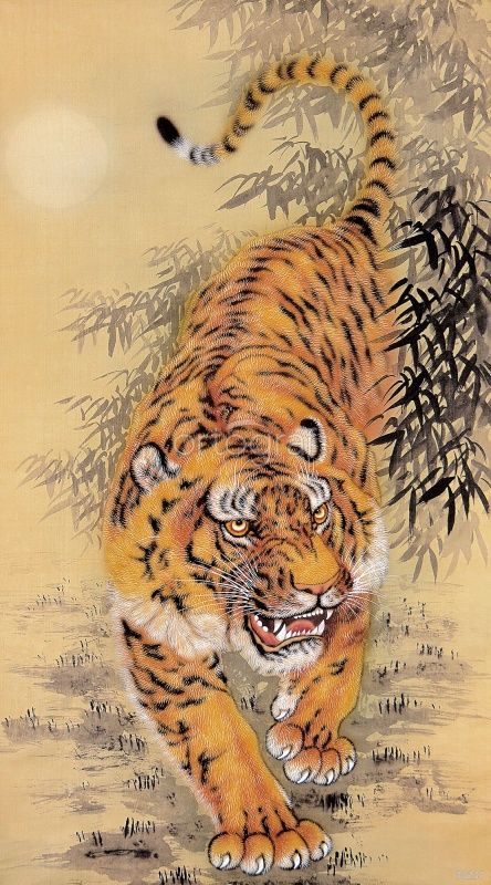 Фреска Тигр и бамбук Art.33237