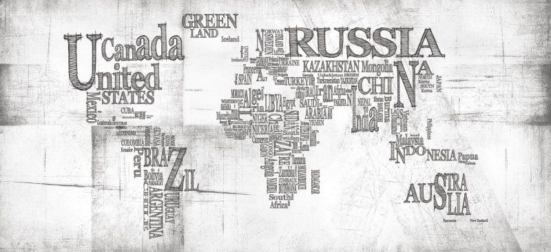 Фреска Карта мира из слов Art.33315