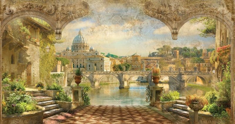 Фреска Арки, вид на Собор Святого Петра в Ватикане