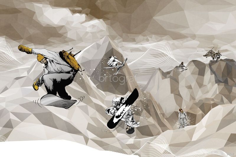 Фреска Сноуборды Art.34653