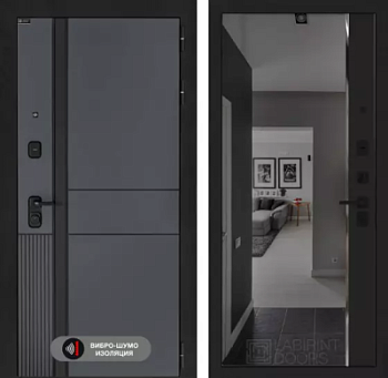 Входная дверь Эволаб с зеркалом Панорама с тонировкой