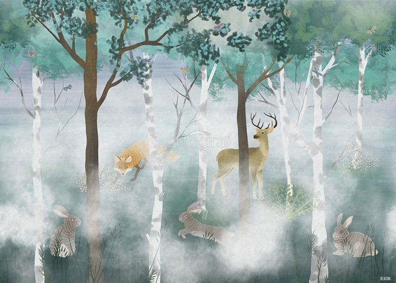 Фреска Лес Blue  Art.8308