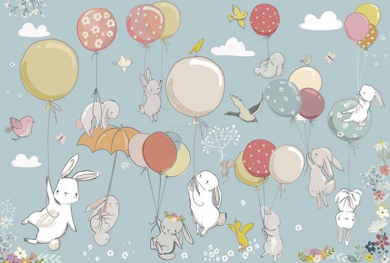 Фреска Зайки на шариках Art.32928