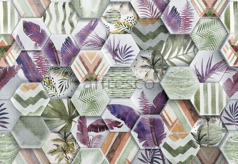 Фреска Растительные соты, арт. ID136281