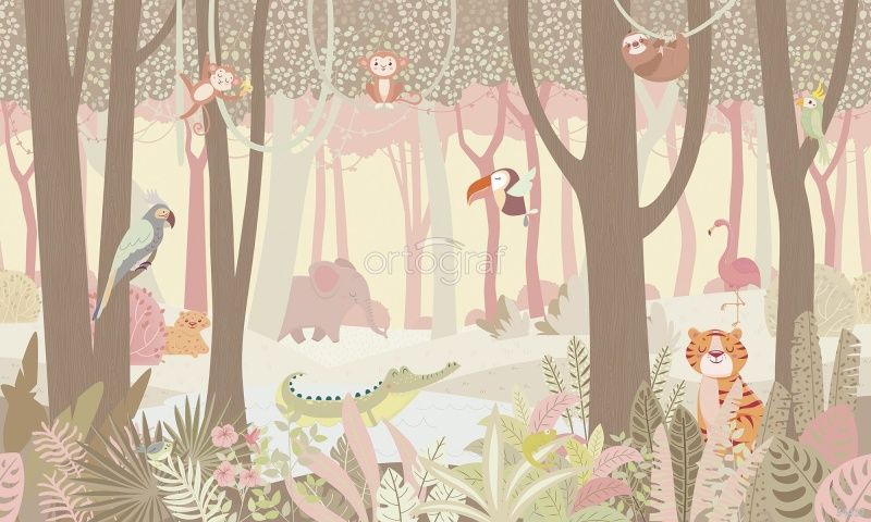 Фреска Жизнь в джунглях Art.34419