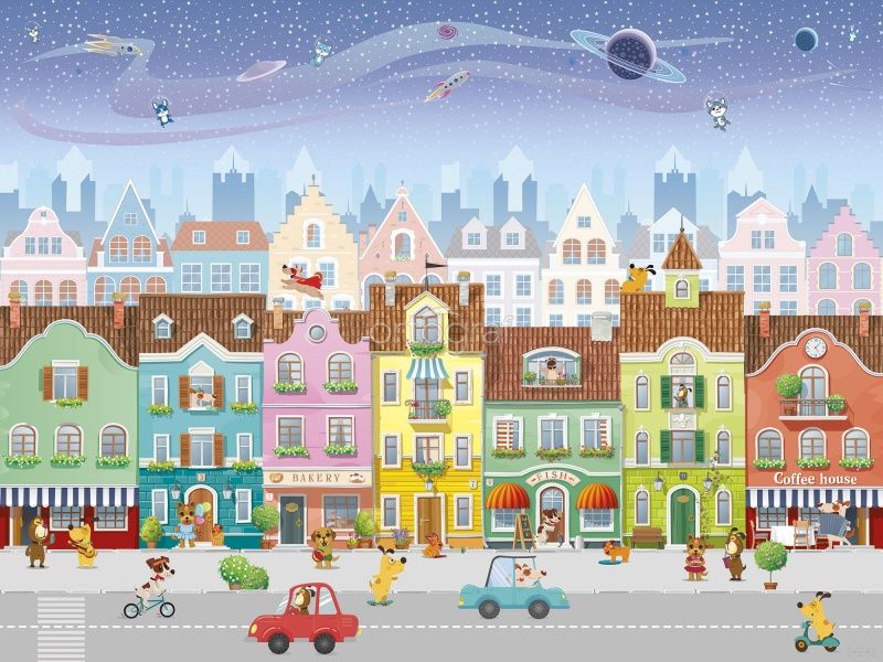 Фреска Маленькая улица Art.34349