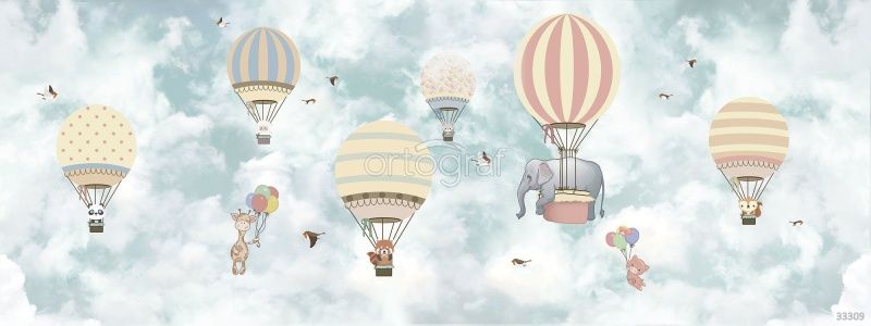 Фреска Зверушки в облаках Art.33309