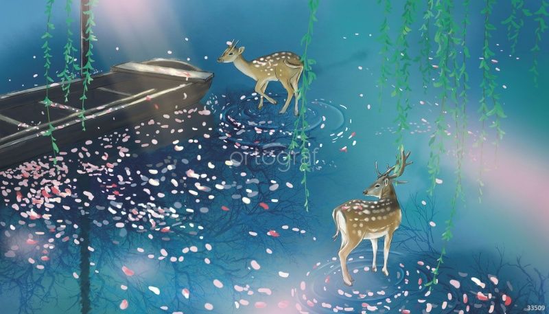 Фреска Ночное озеро Art.33509