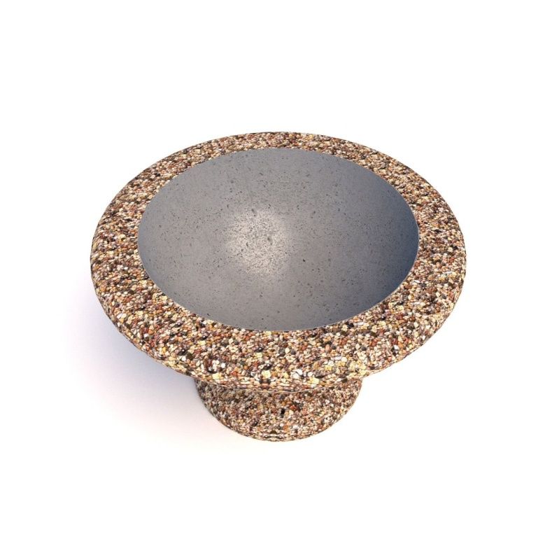 Вазон бетонный уличный Ламелла на фигурной ножке (московский гравий)