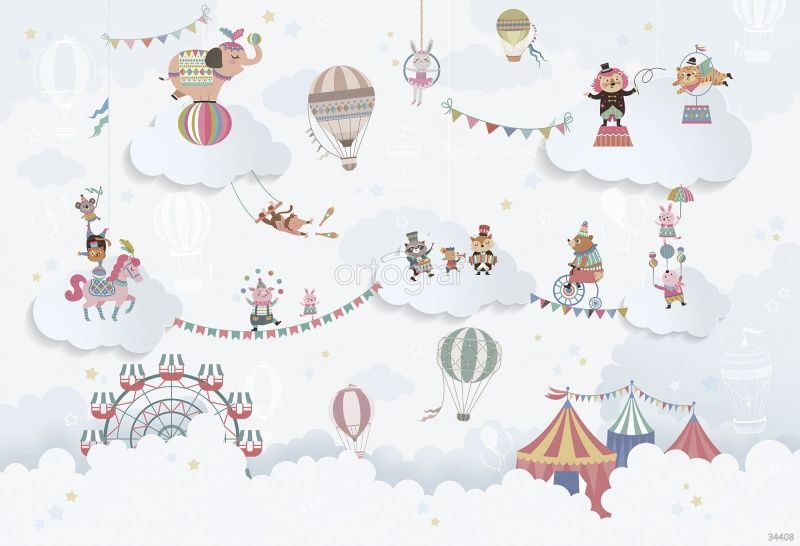 Фреска Облачный цирк Art.34408