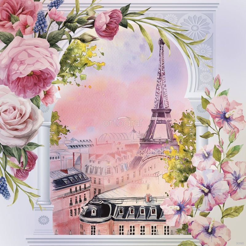 Фреска Коллаж с Парижем Art.30385