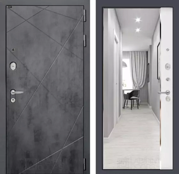 Входная дверь Лофт с зеркалом Панорама