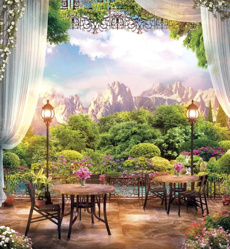 Фреска Терраса с видом на горы Art.33282