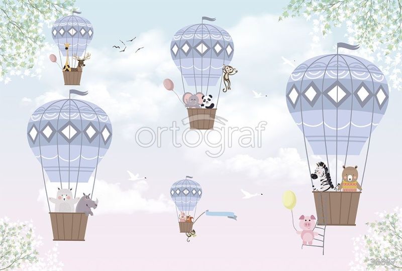 Фреска На воздушных шариках Art.33687