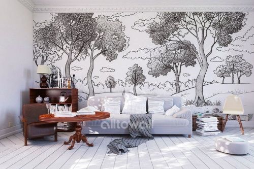 Фреска Графитовый лес-2