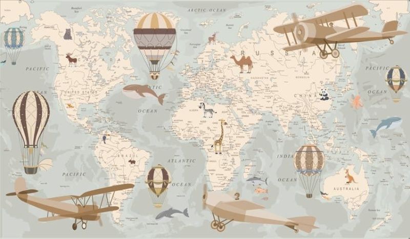 Фреска Винтажная карта