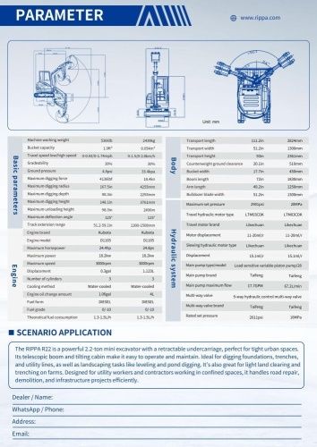 Мини-экскаватор Rippa R22 Pro