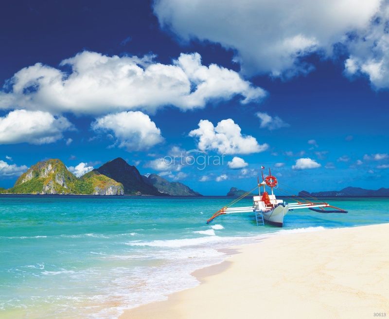 Фреска Пляж с лодкой Art.30613