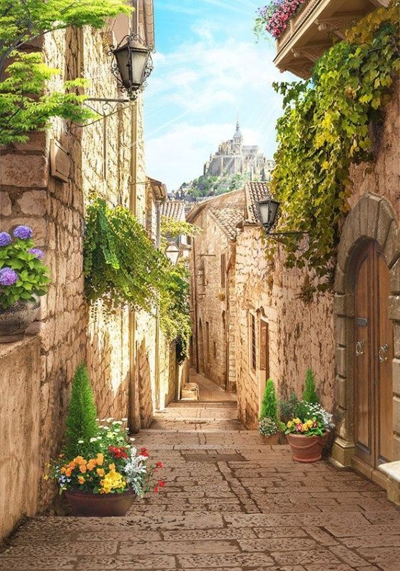 Фреска Узкая итальянская улочка