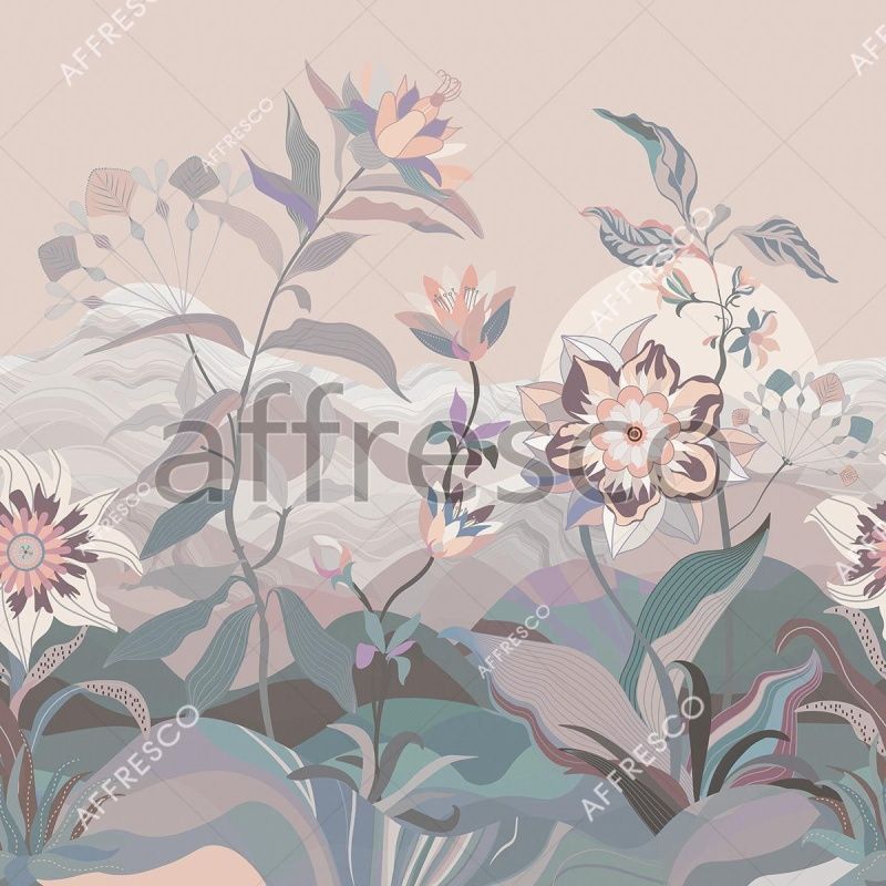 Фреска Цветы в облаках, арт. ID139500