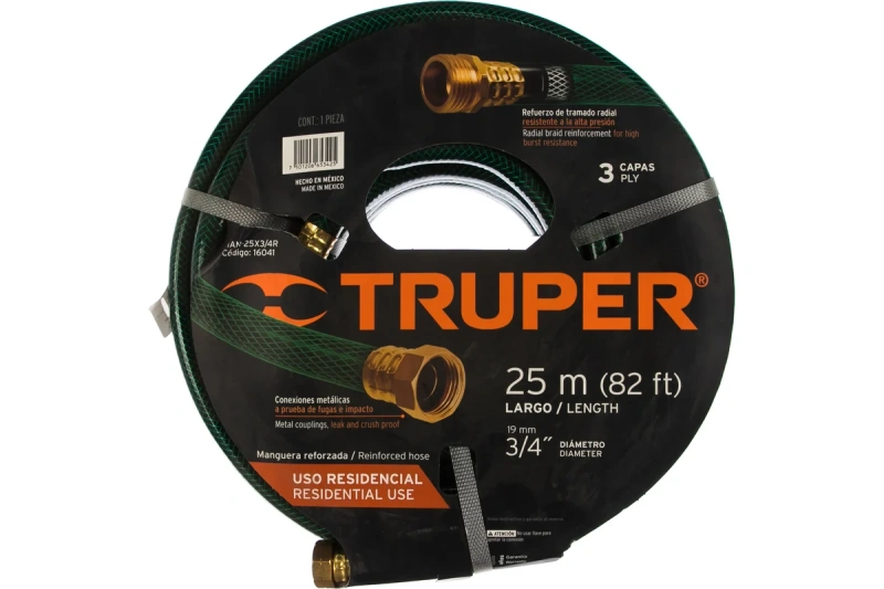Шланг садовый MAN-25X3/4R 3/4", 25м Truper 16041