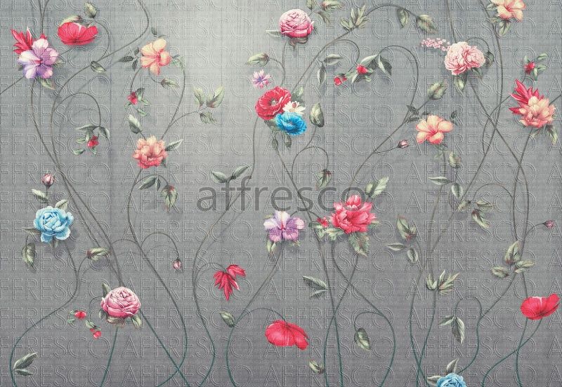 Фреска Красные цветы, арт. ID136179