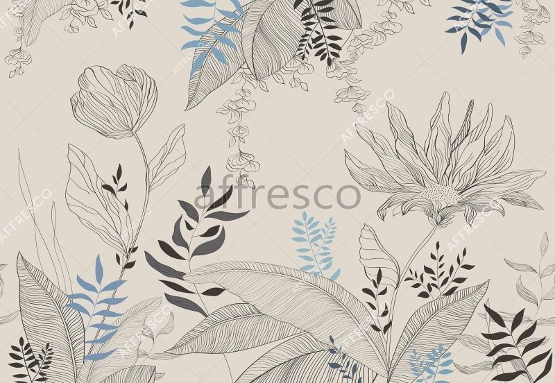 Фреска Графичные цветы, арт. ID139399