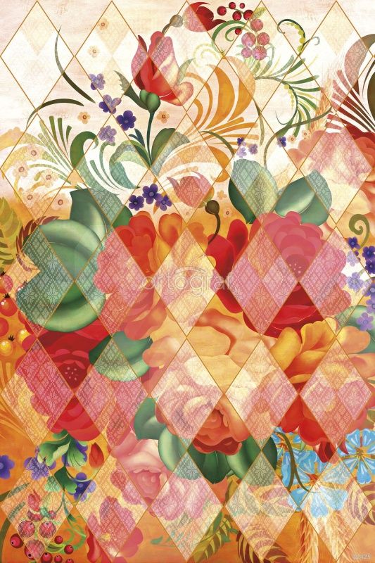 Фреска Цветочные лоскуты Art.32425