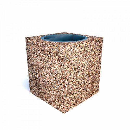 Урны бетонные уличные Квадро
 (фактура московский гравий)