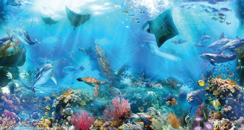 Фреска Панно Рыбы, подводный мир