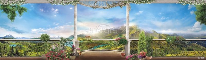 Фреска Терраса в горах Art.33466