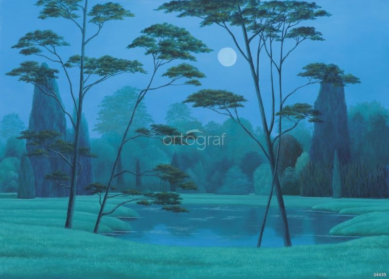 Фреска Ночное озеро Art.34439
