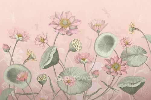 Фреска Розовый лотос