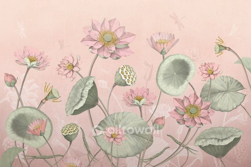 Фреска Розовый лотос