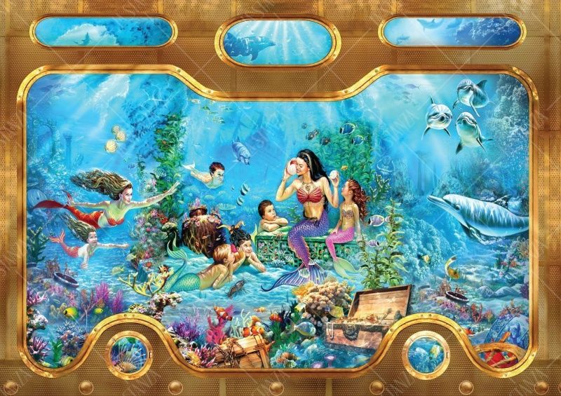 Фреска Панно русалки и подводный мир