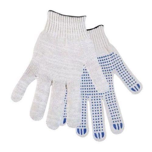 Перчатки с ПВХ 5 нитей 10 точка, белые