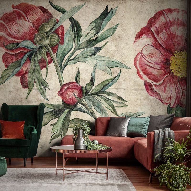 Фреска RED PEONY