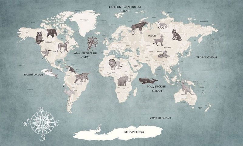 Фреска Сюжеты Карта мира арт. r_113