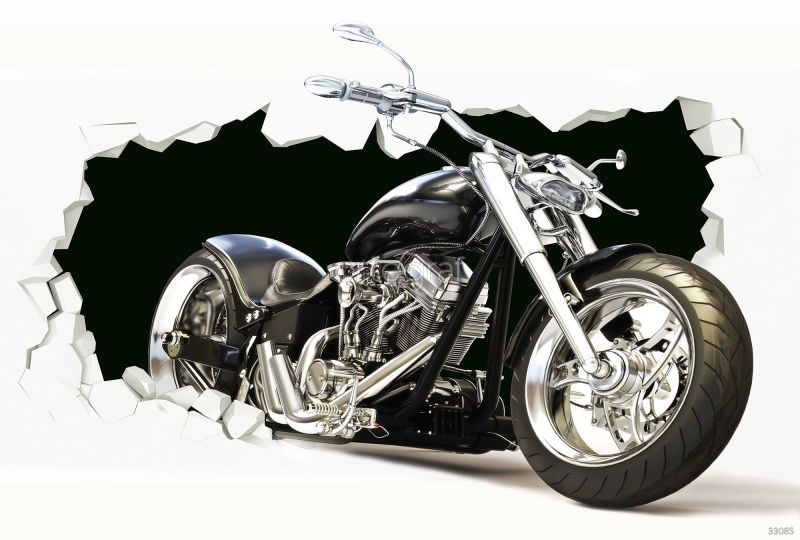 Фреска Мотоцикл 3д Art.33085